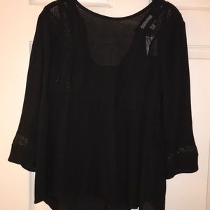 Black peplum shirt